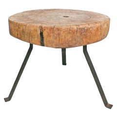 Massive Wood 
Steel Chopping Block Table