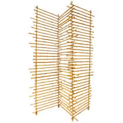 Three-Paneled Decorative Bamboo Screen