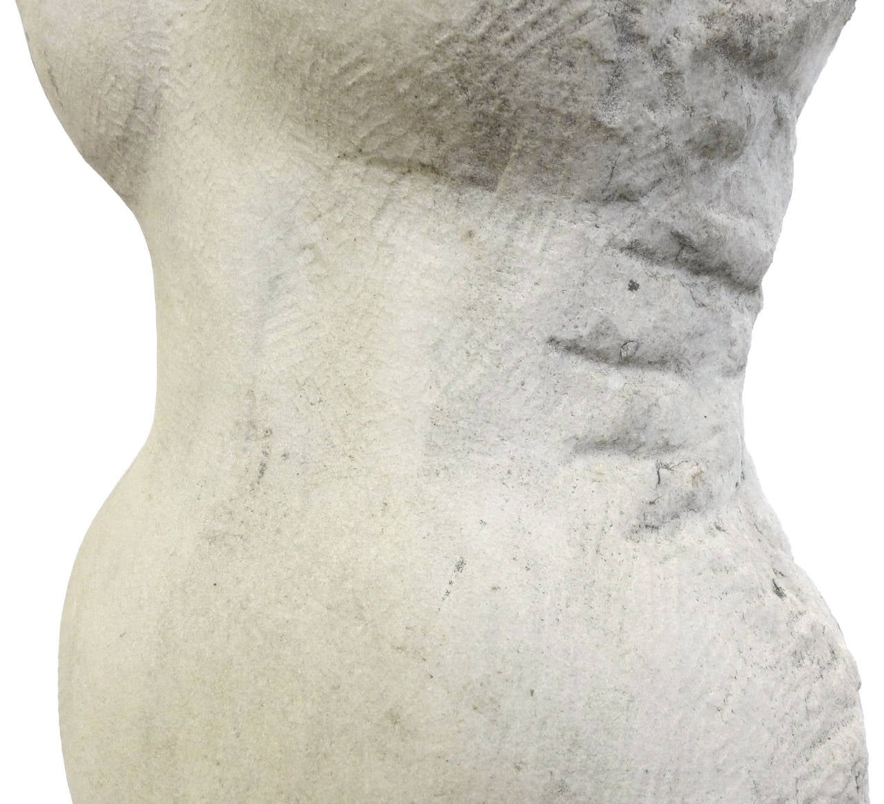 1940s Carved Marble Female Torso 1