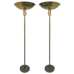 Pair of Brass Floor Torchieres