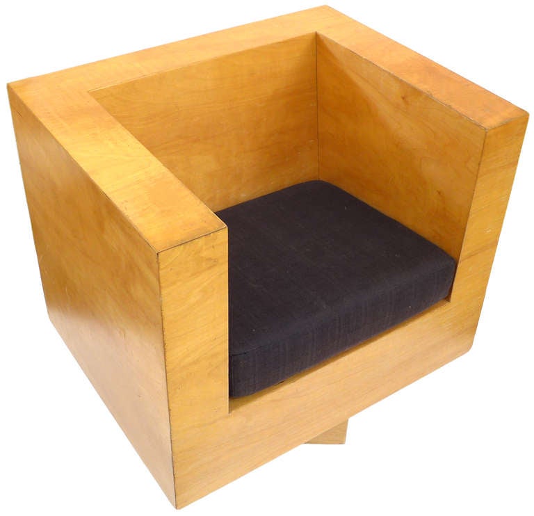 American Architectural Plywood Cube Swivel Chair
