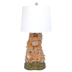 Exceptional Rock Crystal Table Lamp by Carole Stupell