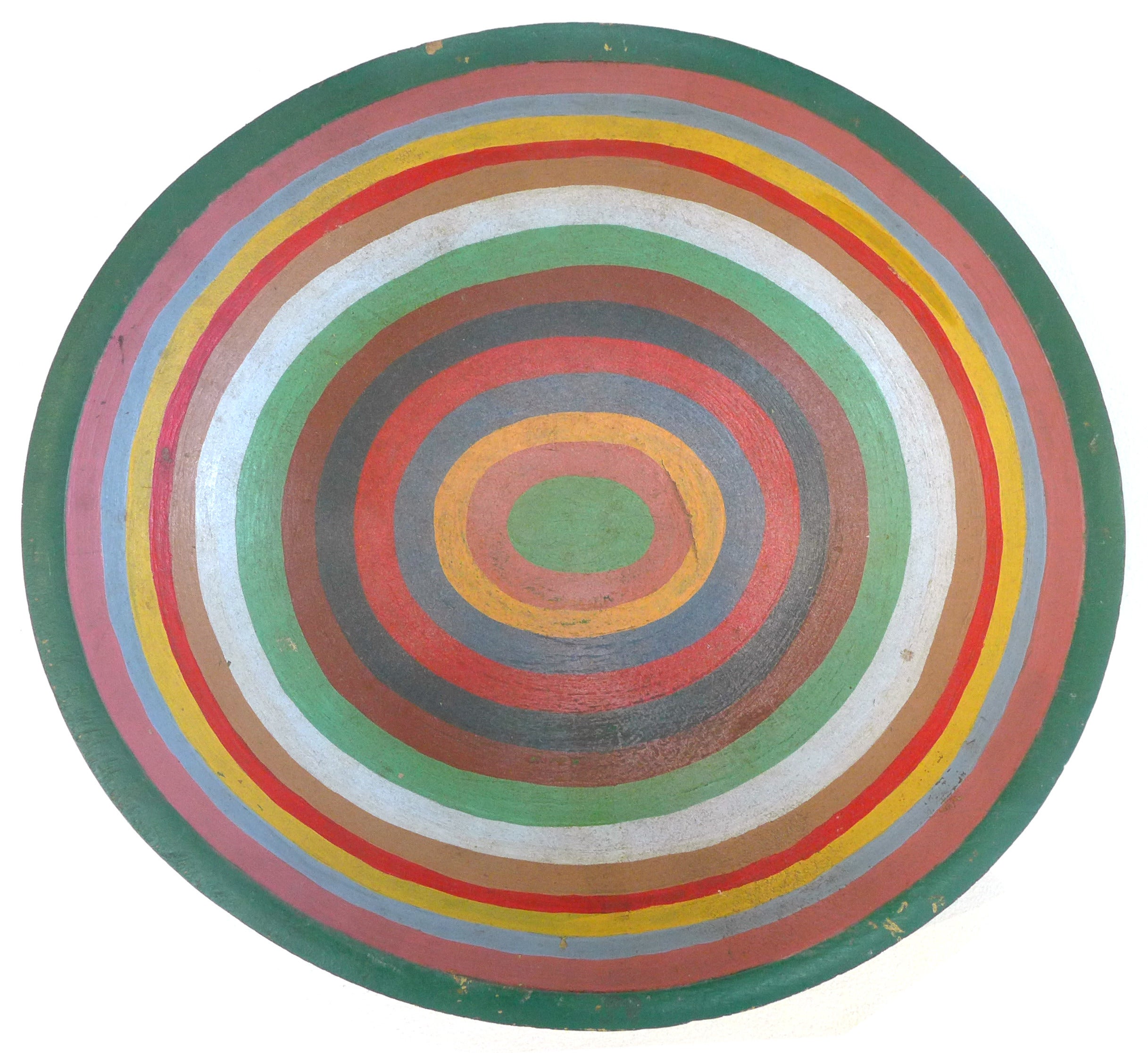 Colorful Concentric-Circles Wood Bowl