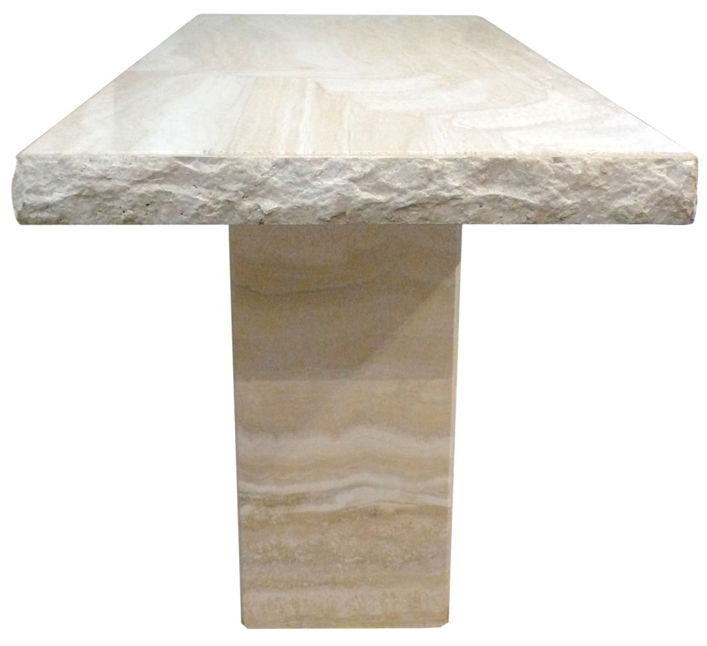 Fantastic Travertine Console Table In Good Condition In Los Angeles, CA