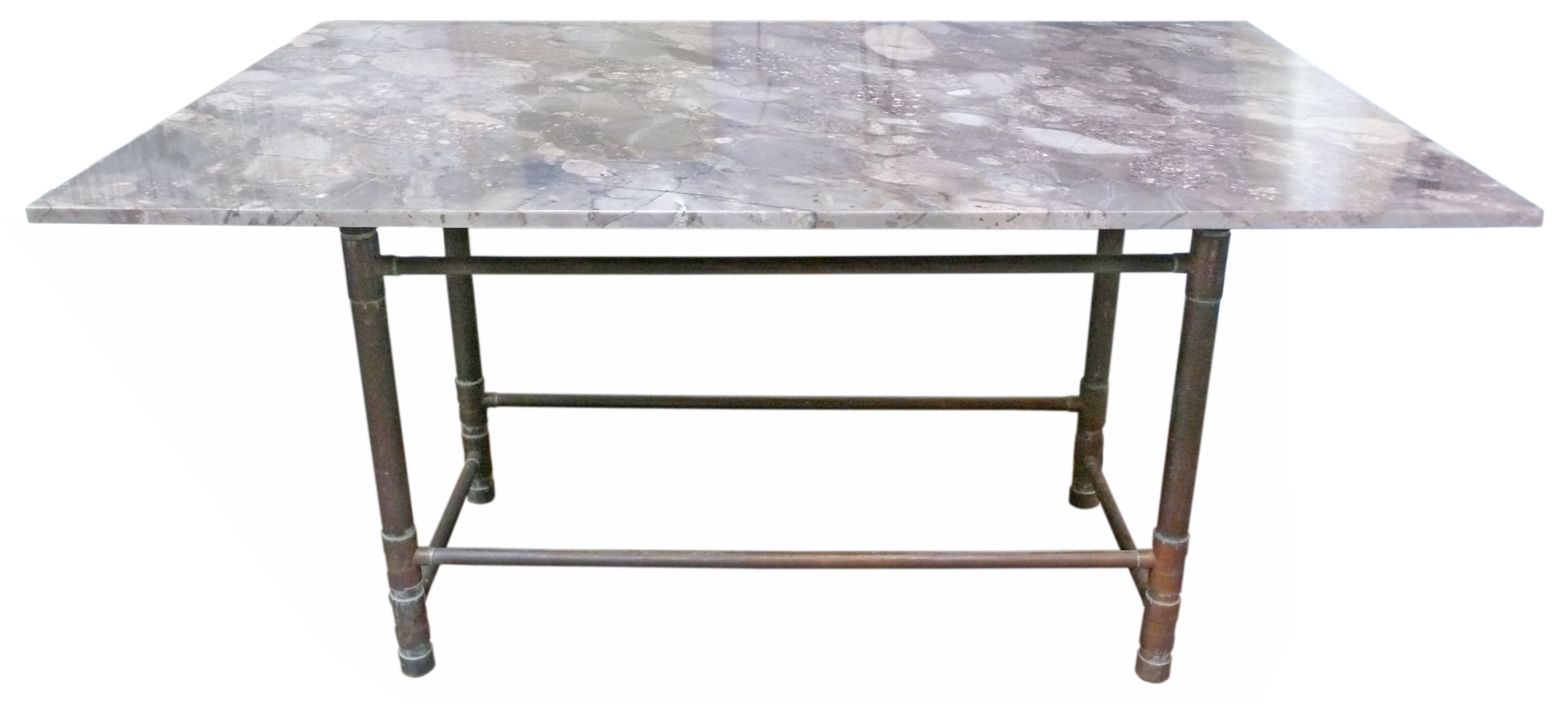 Unusual Copper and Exotic Granite Dining Table