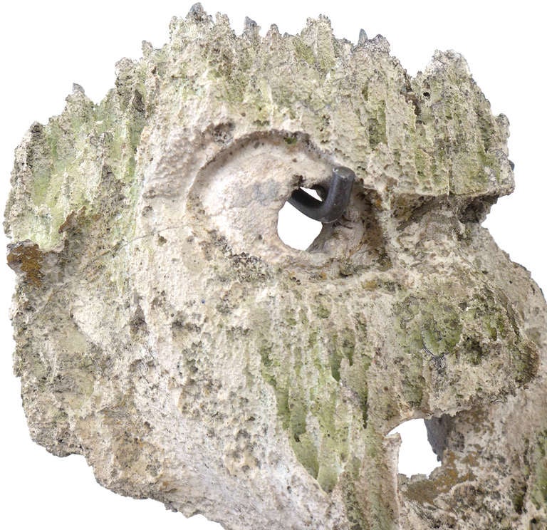Mid-20th Century Beautifully Weathered Cast-Stone Mask