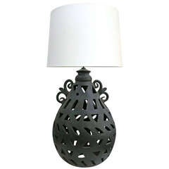 Grande lampe de table en céramique d'Oaxaca