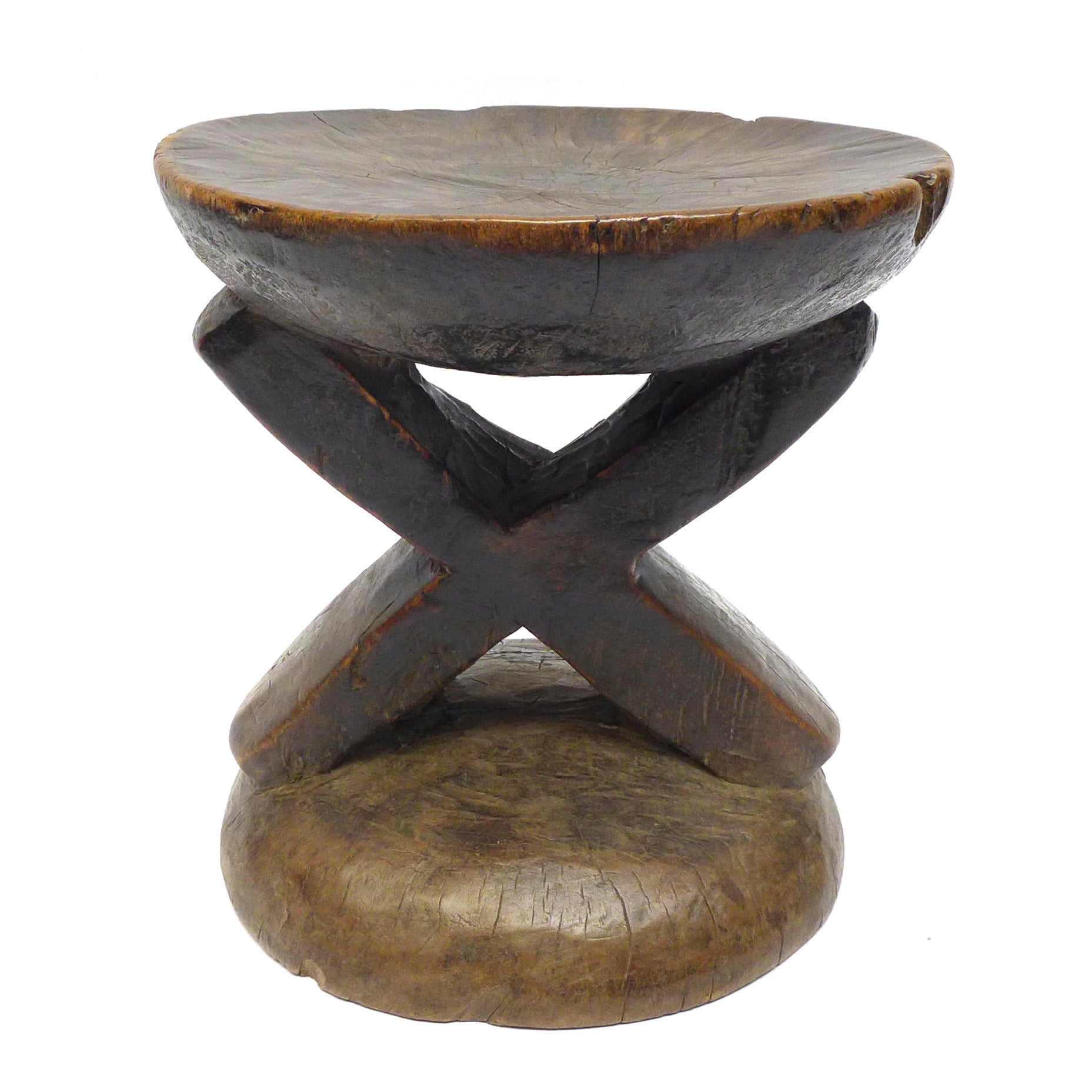 Handgeschnitzter Wood African Hocker
