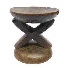 Antique Hand Carved Wood African Stool