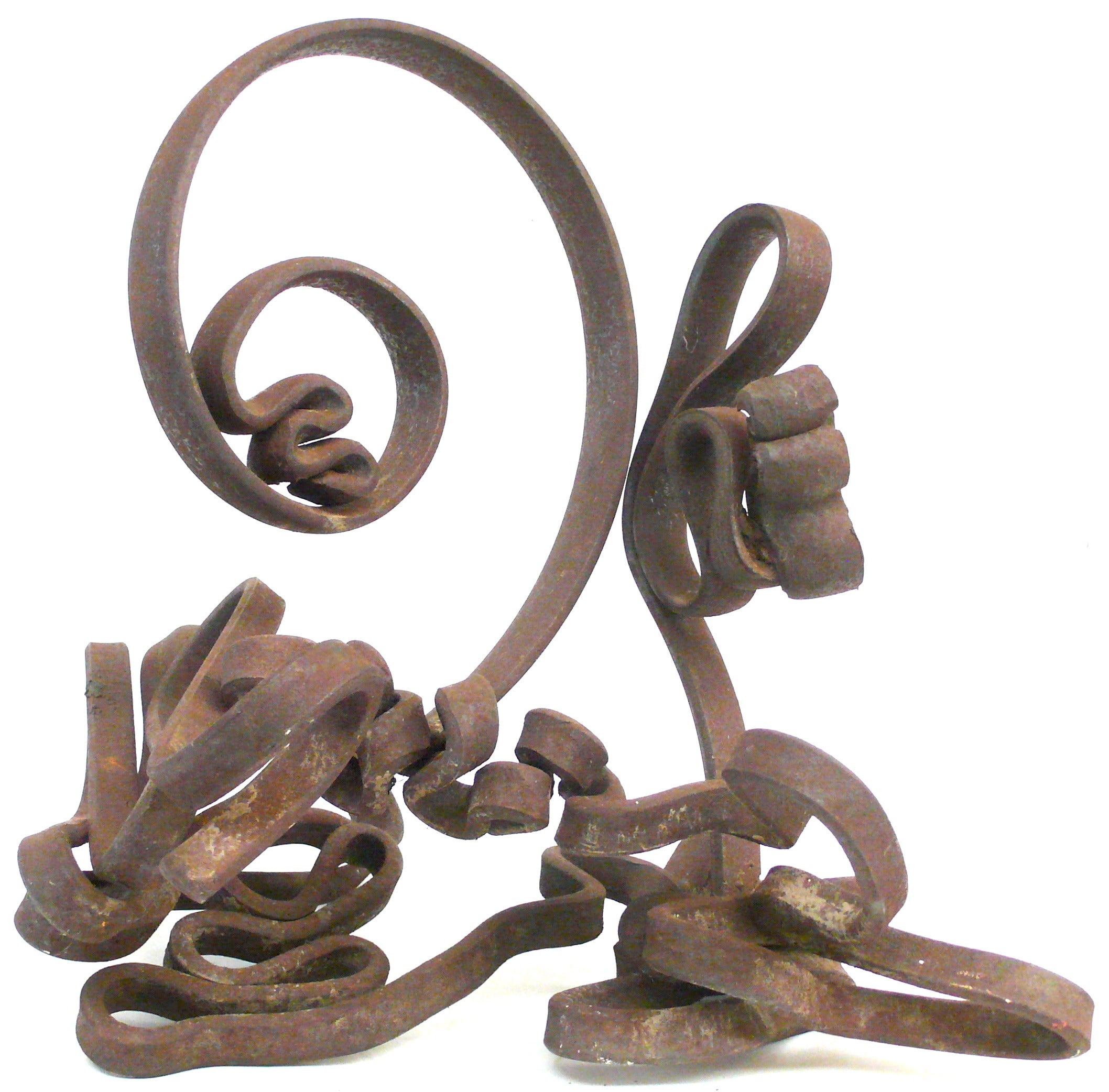 Looping "Ribbon" Wrought-Iron Sculpture For Sale