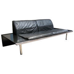Leather and Chrome Sofa