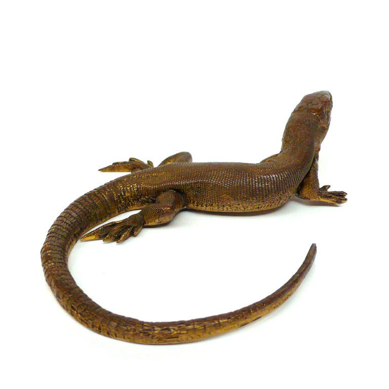 Vienna Cast Bronze Lizard In Good Condition In Los Angeles, CA