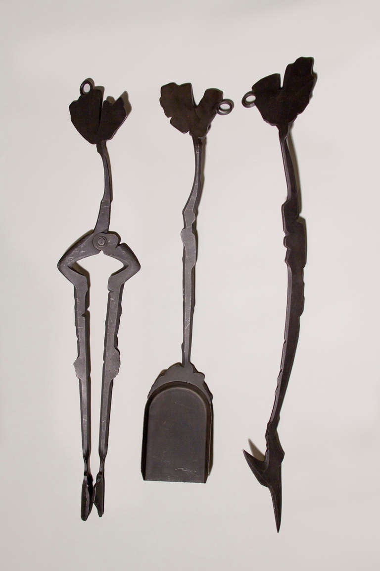 Patinated Albert Paley Fire Tools For Sale
