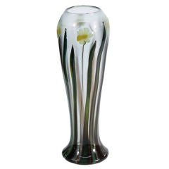 Tiffany Favrile Glass Paperweight Vase with Narcissi