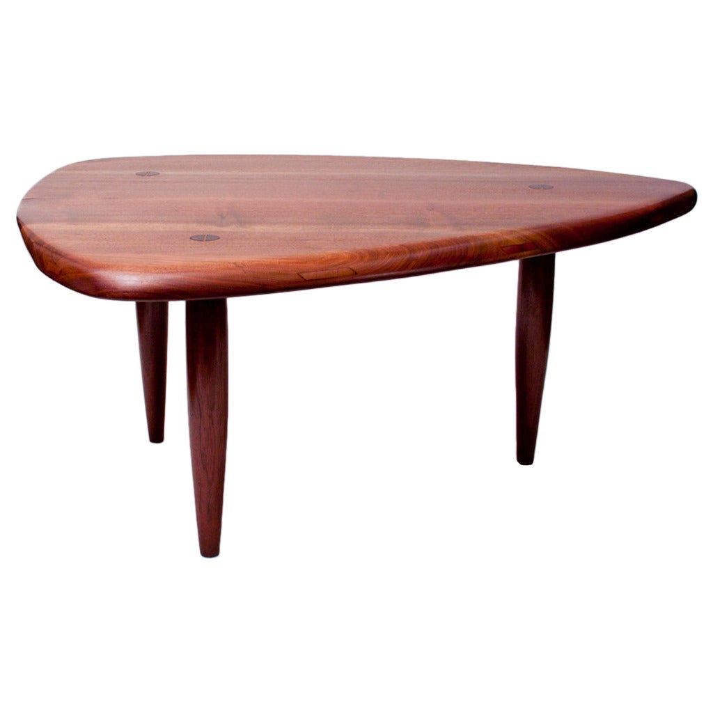 Sculpted Walnut Coffee Table by Phil Powell For Sale