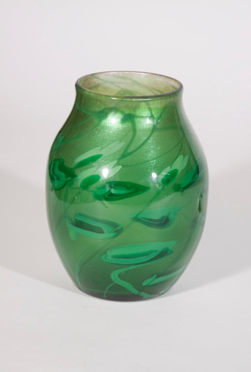 A Tiffany Studios Favrile Glass Paperweight Vase, signed.