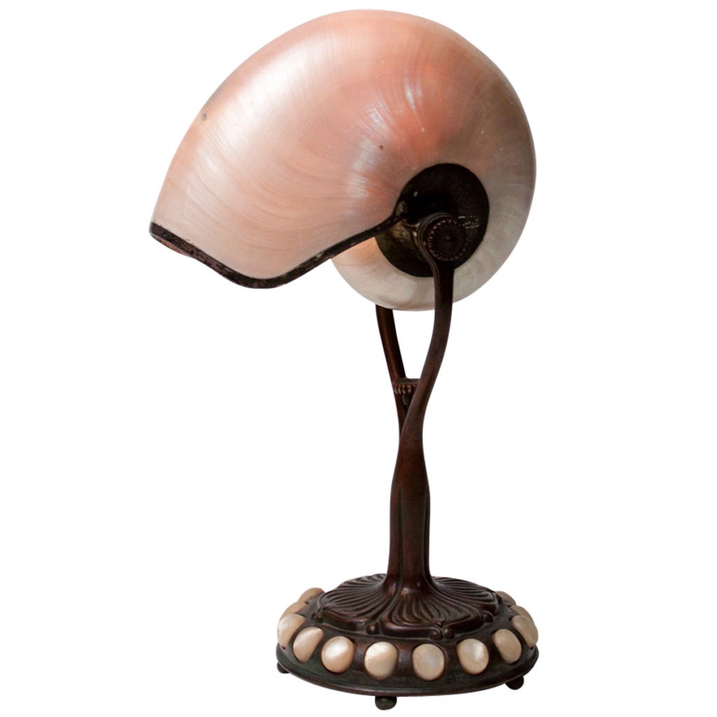 Tiffany Studios "Nautilus" Desk Lamp For Sale