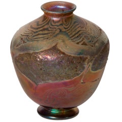 Tiffany Favrile Glass Early Decorated Cypriote Vase