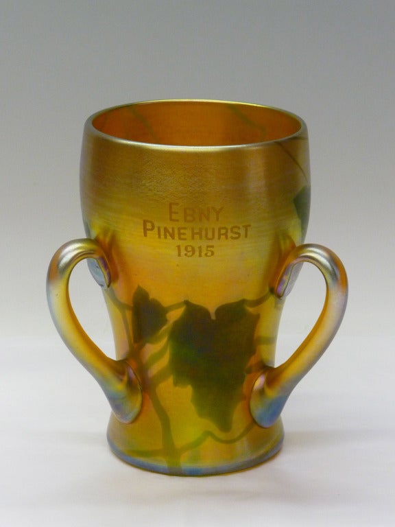 Tiffany Studios Favrile Glass Golf Trophy