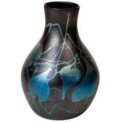 Tiffany Studios Favrile Glass  Vase with Leaf Decoration