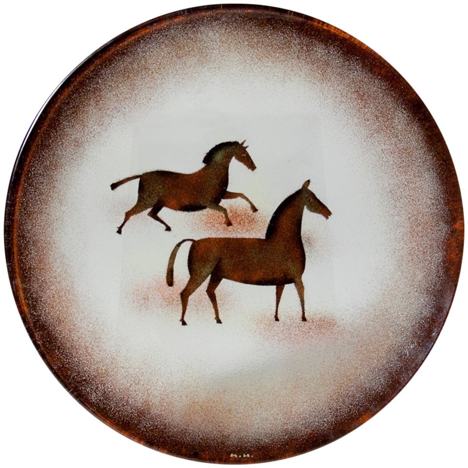 Maurice Heaton Enameled Charger For Sale