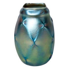 Tiffany Studios Favrile Glass Vase with Pulled Decoration