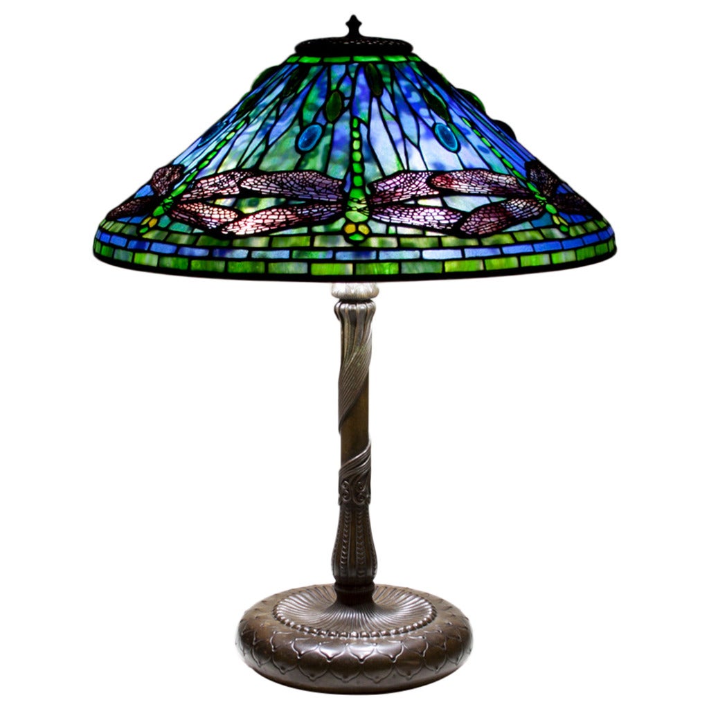 Tiffany Studios 'Dragonfly' Table Lamp For Sale