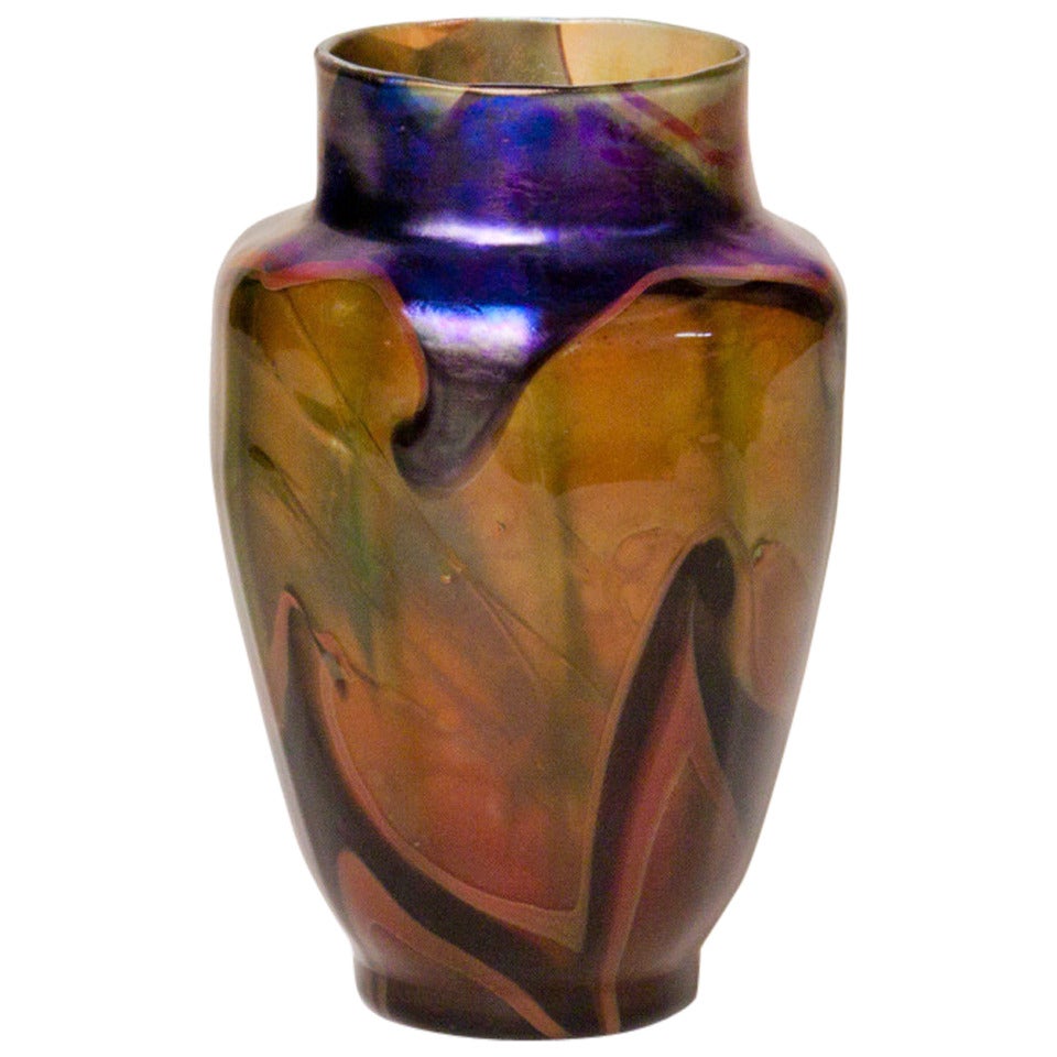 Tiffany Studios Favrile Glass Reactive Paperweight Vase