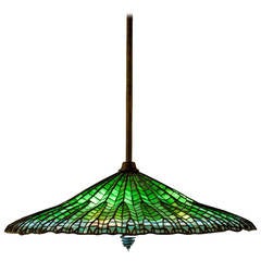 Antique Tiffany Studios 'Lotus' Hanging Shade from Edward Wormley's Showroom
