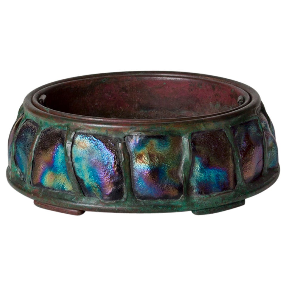 Tiffany Studios Turtle Back and Bronze Planter