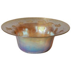 Tiffany Studios Favrile Glass Intaglio Bowl