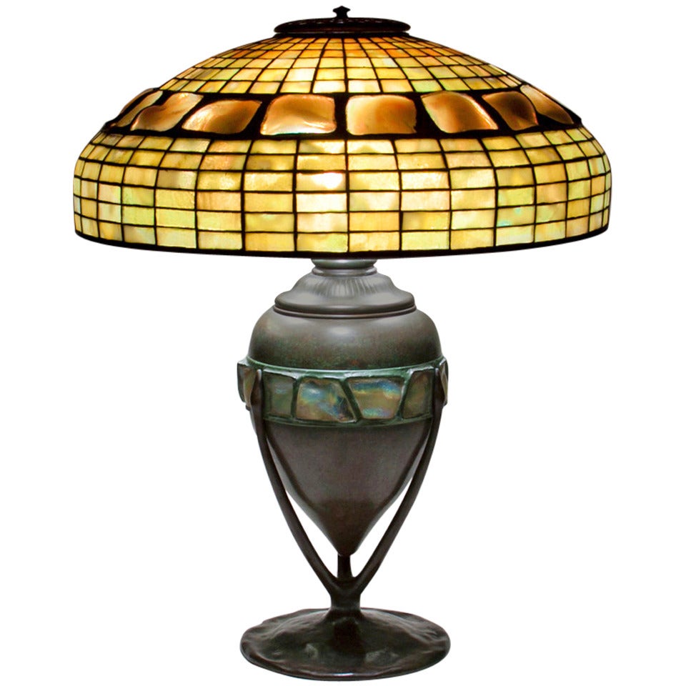Tiffany Studios Turtle Back Table Lamp For Sale