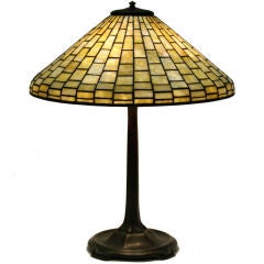 Tiffany Studios Leaded Glass Geometric Table Lamp