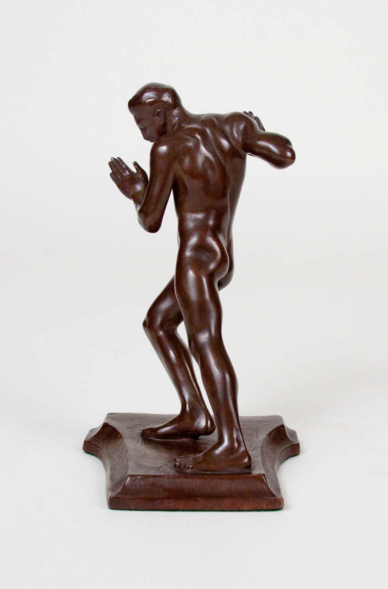 Harriet W. Frishmuth 'Pushing Men' Bookends In Excellent Condition In New York, NY