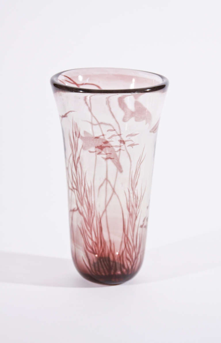 Orrefors 'Graal' Glass Vase In Excellent Condition For Sale In New York, NY
