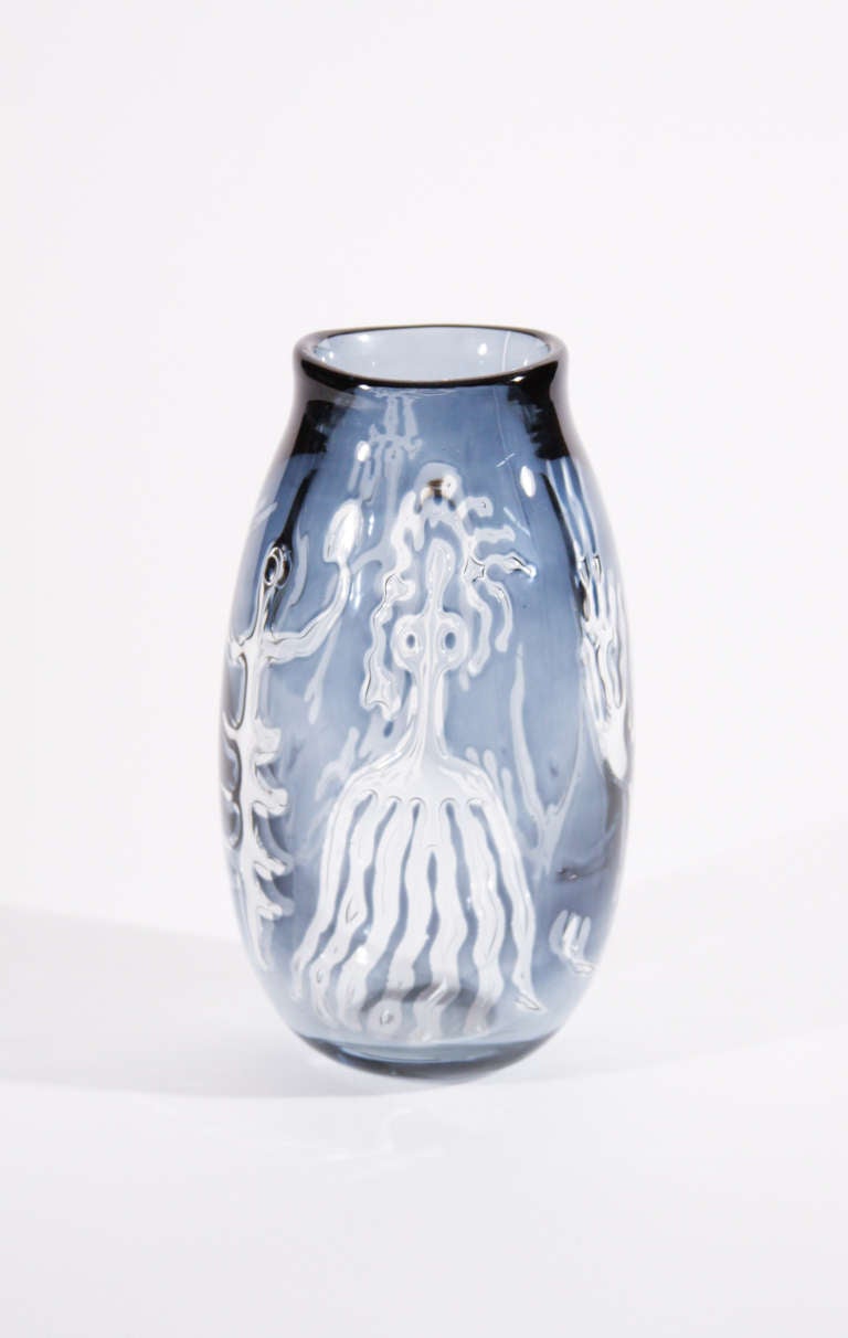 Swedish Orrefors  Rare 'Ariel' Glass Vase For Sale