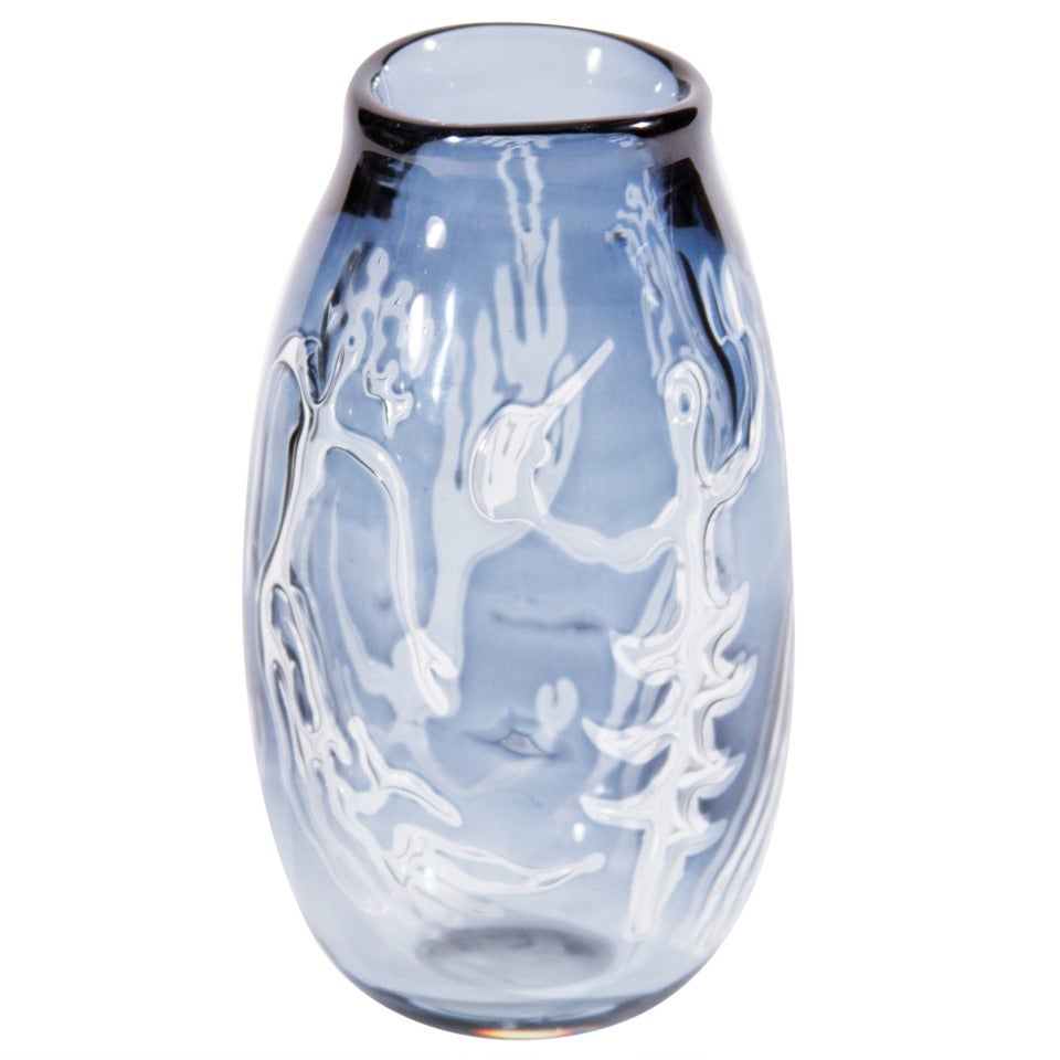 Orrefors  Rare 'Ariel' Glass Vase For Sale