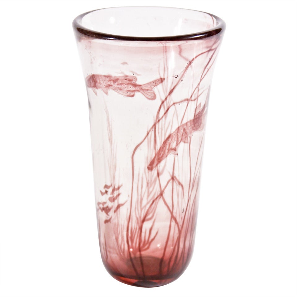 Orrefors 'Graal' Glass Vase For Sale