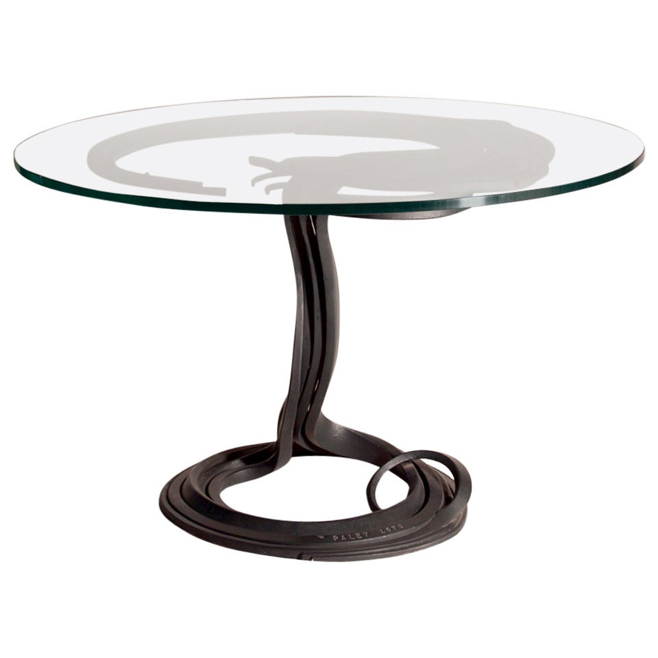 Albert Paley Round Forged Steel Dining Table For Sale