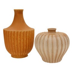 Pair of Bo Fajans Ceramic Vases