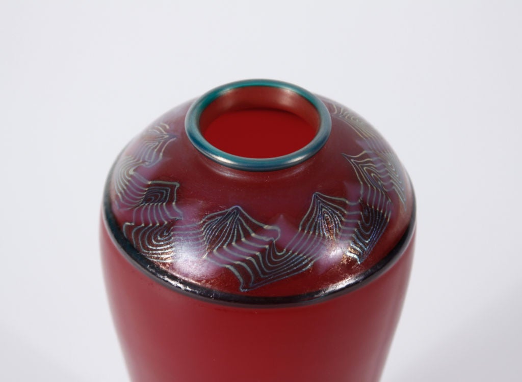Tiffany Favrile Glass Red 'Tel el Amarna' Vase