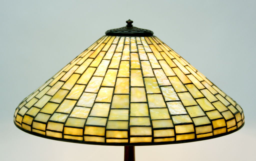 American Tiffany Studios Geometric Table Lamp