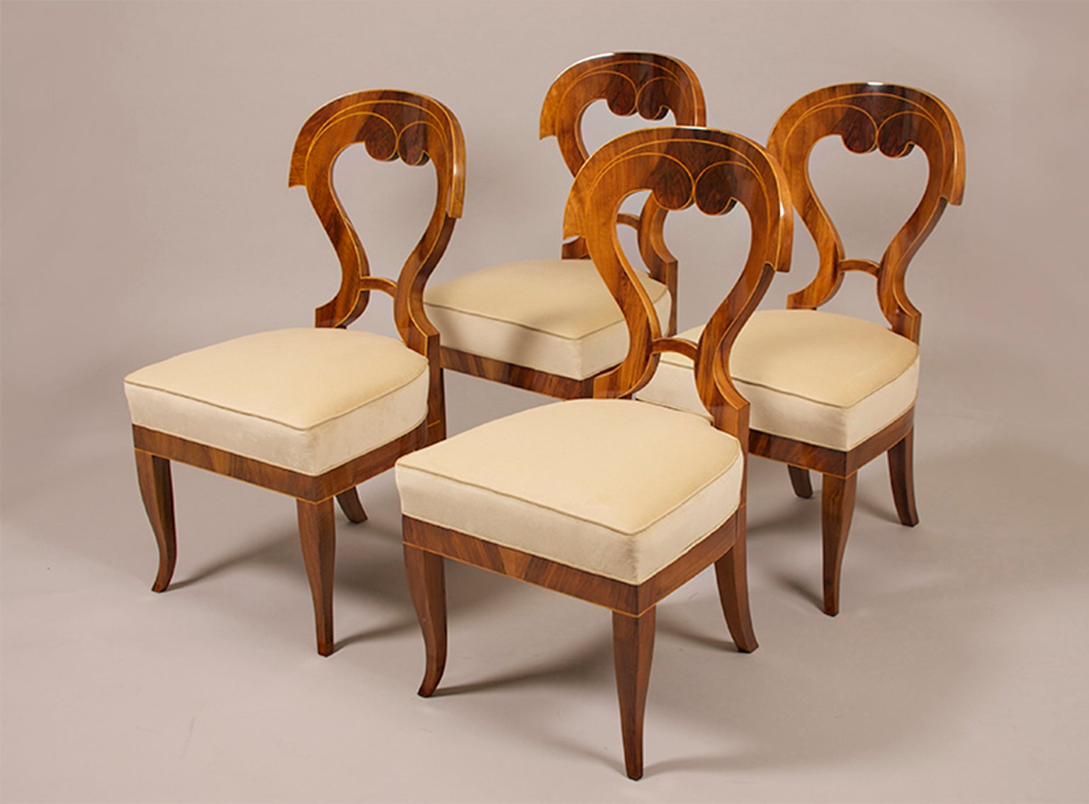 Biedermeier Side Chairs with a Fourth Addition For Sale