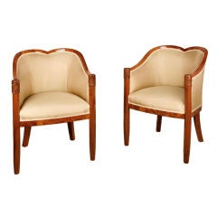 An Exquisite Pair of Art Deco Bergeres by Maurice Dufrene