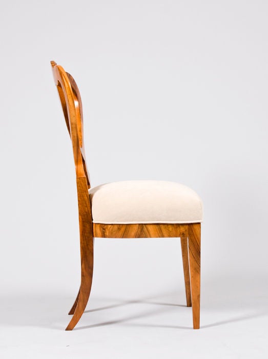 Walnut A Pair of Biedermeier Chairs