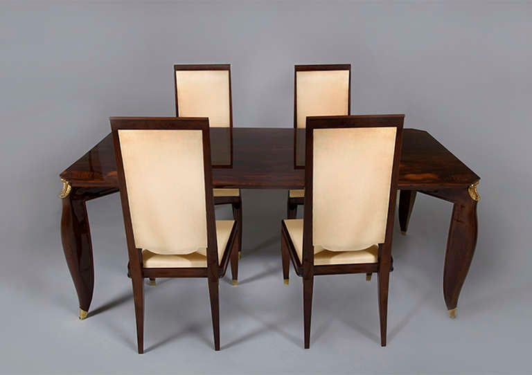 A set of six Art Deco dining chairs by Maurice Jallot In Excellent Condition In New York, NY