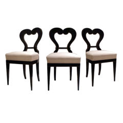 A Set of Classic Heart-Back Biedermeier Side Chairs
