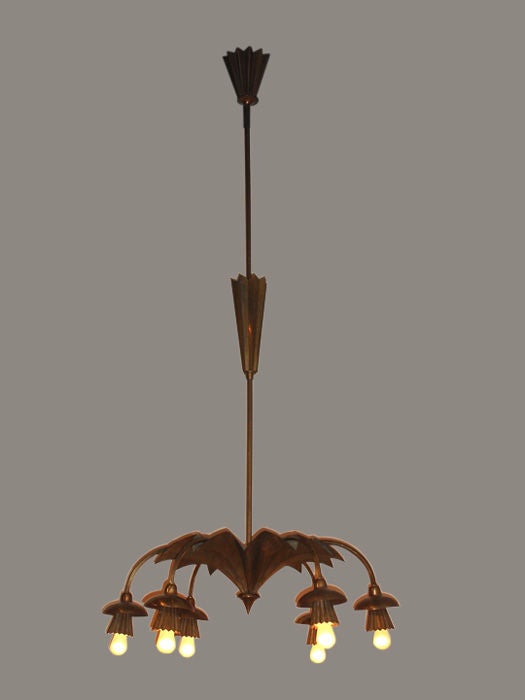 An unusual and early Cubo-Futurist chandelier Attributed to Alois Metelak (1897-1980).