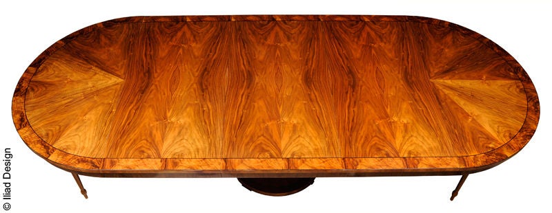 Contemporary Biedermeier Inspired Pedestal Dining Table by ILIAD Design For Sale
