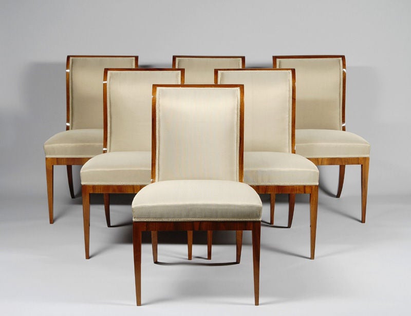 Neoclassically Inspired Dining Chairs by Iliad Design In Excellent Condition For Sale In New York, NY